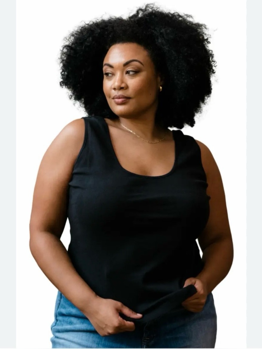 NWT ABLE Mara Ribbed Layering Tank 3X Cotton Basic